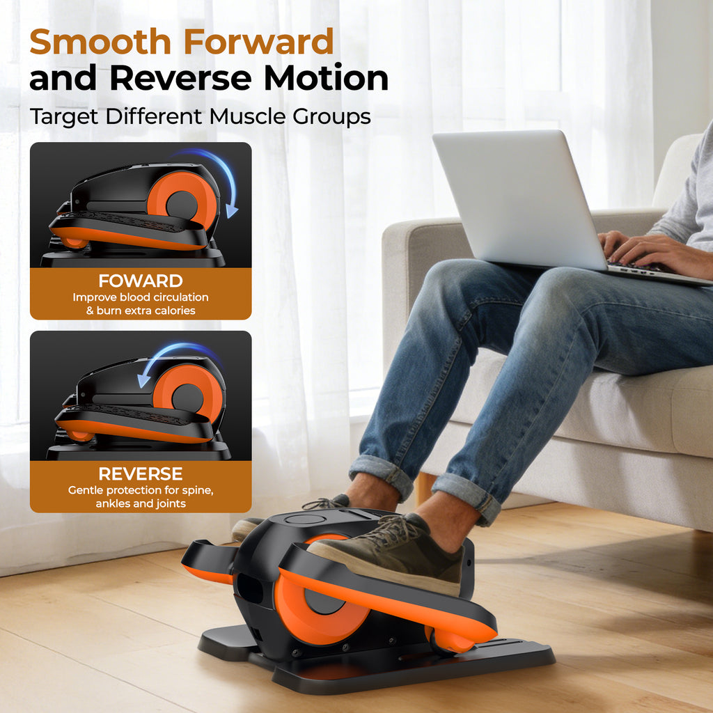 Anqdy Under Desk Elliptical Machine, Quiet Portable Elliptical Leg Exercise Machine, Seated Pedal Exerciser for Seniors, Home Office, 12 Adjustable Speeds, Romote Control Fitness Equipment